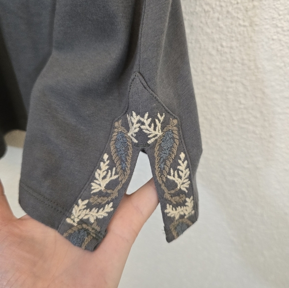 J.Jill Medium Modal Blend Embroidery Green Shift Dress - Picture 8 of 11